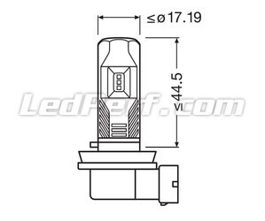 Dimensions of Osram LEDriving HL Easy H11 LED Bulbs for Fog Lights