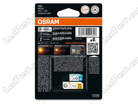 P21W amber LED bulbs Osram LEDriving® SL - BA15s