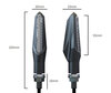 Dimensions of dynamic LED turn signals 3 in 1 for Aprilia Dorsoduro 1200